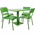 Bfm Seating BFM Beachcomber 32'' Square Lime Powder Coated Aluminum Dining Height with Umbrella Hole, 4 Chairs 163YKMB32LMU